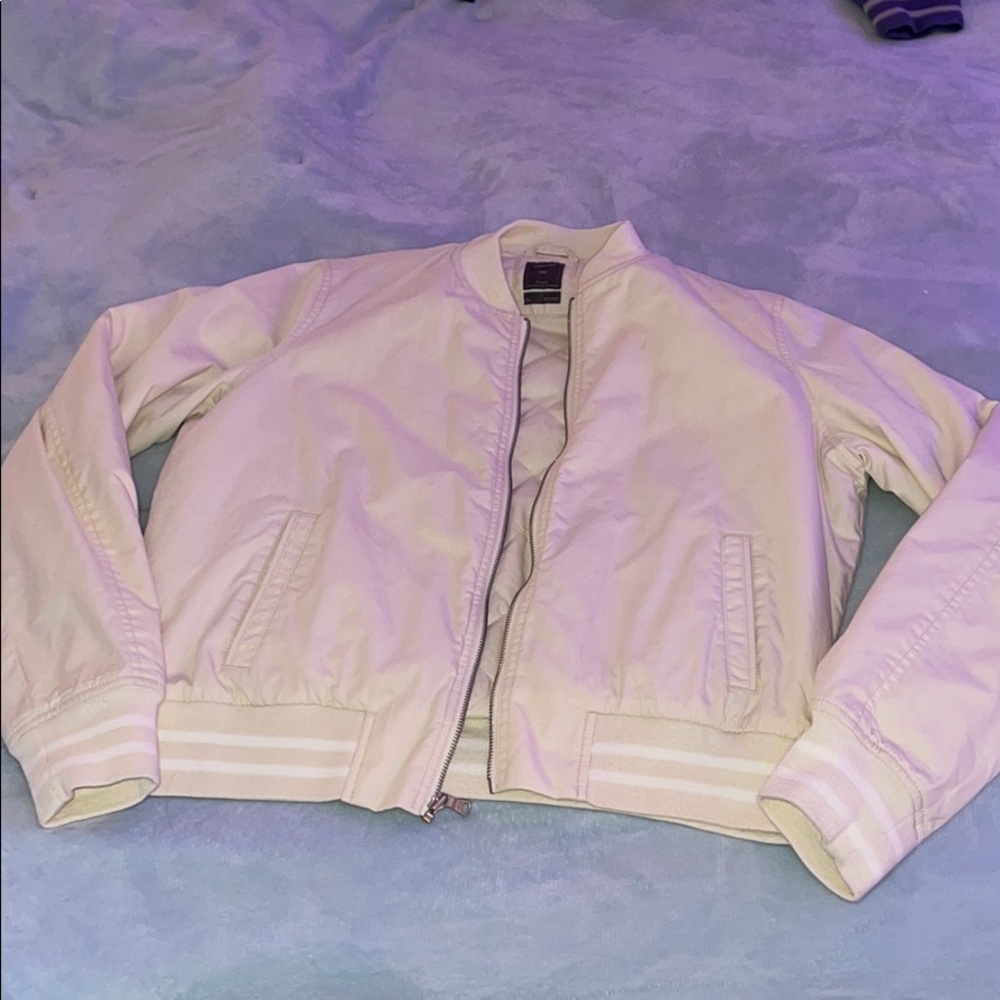 White bomber jacket